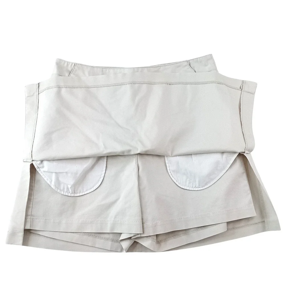 Adidas Women Khaki Stretch Golf Skort Size 6 Beige Active Tennis‎ Skirt